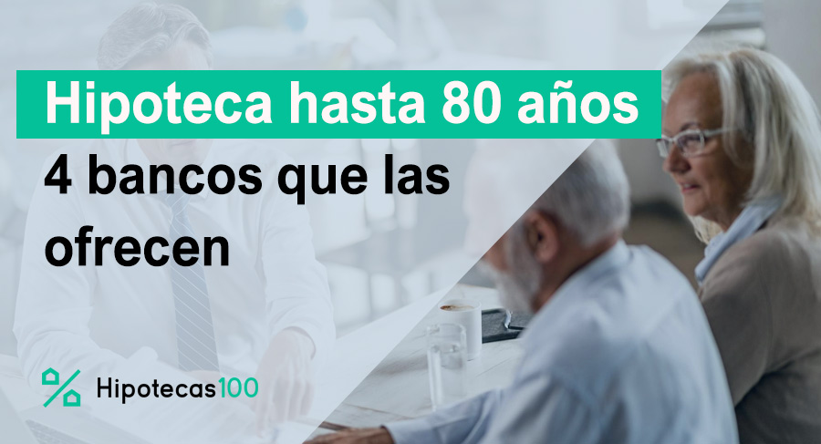 Pareja mayor revisando con un asesor las condiciones de una hipoteca hasta los 80 años